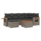 vidaXL 7-tlg. Garten-Sofagarnitur mit Kissen Grau Poly Rattan vidaXL 7-tlg. Garten-Sofagarnitur mit Kissen Grau Poly Rattan