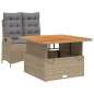 vidaXL 2-tlg. Garten-Essgruppe mit Kissen Beige Poly Rattan vidaXL 2-tlg. Garten-Essgruppe mit Kissen Beige Poly Rattan