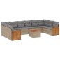 vidaXL 11-tlg. Garten-Sofagarnitur mit Kissen Beige Poly Rattan vidaXL 11-tlg. Garten-Sofagarnitur mit Kissen Beige Poly Rattan