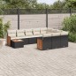 vidaXL 11-tlg. Garten-Sofagarnitur mit Kissen Schwarz Poly Rattan vidaXL 11-tlg. Garten-Sofagarnitur mit Kissen Schwarz Poly Rattan