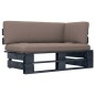 Garten-Ecksofa aus Paletten Schwarz Imprägniertes Kiefernholz Garten-Ecksofa aus Paletten Schwarz Imprägniertes Kiefernholz