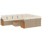 vidaXL 11-tlg. Garten-Sofagarnitur mit Kissen Beige Poly Rattan vidaXL 11-tlg. Garten-Sofagarnitur mit Kissen Beige Poly Rattan