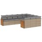 vidaXL 10-tlg. Garten-Sofagarnitur mit Kissen Beige Poly Rattan vidaXL 10-tlg. Garten-Sofagarnitur mit Kissen Beige Poly Rattan