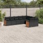 vidaXL 9-tlg. Garten-Sofagarnitur mit Kissen Schwarz Poly Rattan vidaXL 9-tlg. Garten-Sofagarnitur mit Kissen Schwarz Poly Rattan
