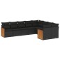 vidaXL 9-tlg. Garten-Sofagarnitur mit Kissen Schwarz Poly Rattan vidaXL 9-tlg. Garten-Sofagarnitur mit Kissen Schwarz Poly Rattan