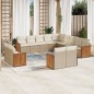 vidaXL 13-tlg. Garten-Sofagarnitur mit Kissen Beige Poly Rattan vidaXL 13-tlg. Garten-Sofagarnitur mit Kissen Beige Poly Rattan
