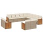 vidaXL 13-tlg. Garten-Sofagarnitur mit Kissen Beige Poly Rattan vidaXL 13-tlg. Garten-Sofagarnitur mit Kissen Beige Poly Rattan