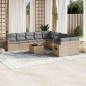 vidaXL 11-tlg. Garten-Sofagarnitur mit Kissen Beige Poly Rattan vidaXL 11-tlg. Garten-Sofagarnitur mit Kissen Beige Poly Rattan