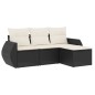 vidaXL 4-tlg. Garten-Sofagarnitur mit Kissen Schwarz Poly Rattan vidaXL 4-tlg. Garten-Sofagarnitur mit Kissen Schwarz Poly Rattan
