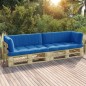 2-Sitzer-Palettensofa mit Kissen Grün Imprägniertes Kiefernholz 2-Sitzer-Palettensofa mit Kissen Grün Imprägniertes Kiefernholz
