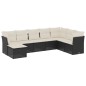 vidaXL 8-tlg. Garten-Sofagarnitur mit Kissen Schwarz Poly Rattan vidaXL 8-tlg. Garten-Sofagarnitur mit Kissen Schwarz Poly Rattan