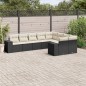 vidaXL 9-tlg. Garten-Sofagarnitur mit Kissen Schwarz Poly Rattan vidaXL 9-tlg. Garten-Sofagarnitur mit Kissen Schwarz Poly Rattan