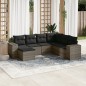 vidaXL 7-tlg. Garten-Sofagarnitur mit Kissen Grau Poly Rattan vidaXL 7-tlg. Garten-Sofagarnitur mit Kissen Grau Poly Rattan