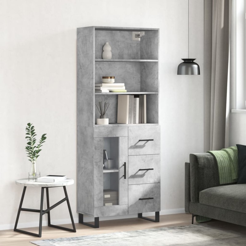 vidaXL Highboard Betongrau 69,5x34x180 cm Holzwerkstoff vidaXL Highboard Betongrau 69,5x34x180 cm Holzwerkstoff