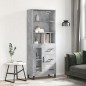 vidaXL Highboard Betongrau 69,5x34x180 cm Holzwerkstoff vidaXL Highboard Betongrau 69,5x34x180 cm Holzwerkstoff