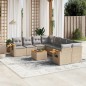 vidaXL 9-tlg. Garten-Sofagarnitur mit Kissen Beige Poly Rattan vidaXL 9-tlg. Garten-Sofagarnitur mit Kissen Beige Poly Rattan