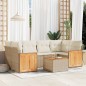 vidaXL 7-tlg. Garten-Sofagarnitur mit Kissen Beige Poly Rattan vidaXL 7-tlg. Garten-Sofagarnitur mit Kissen Beige Poly Rattan