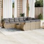 vidaXL 11-tlg. Garten-Sofagarnitur mit Kissen Beige Poly Rattan vidaXL 11-tlg. Garten-Sofagarnitur mit Kissen Beige Poly Rattan