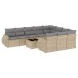 vidaXL 11-tlg. Garten-Sofagarnitur mit Kissen Beige Poly Rattan vidaXL 11-tlg. Garten-Sofagarnitur mit Kissen Beige Poly Rattan