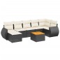 vidaXL 8-tlg. Garten-Sofagarnitur mit Kissen Schwarz Poly Rattan vidaXL 8-tlg. Garten-Sofagarnitur mit Kissen Schwarz Poly Rattan