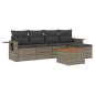 vidaXL 6-tlg. Garten-Sofagarnitur mit Kissen Grau Poly Rattan vidaXL 6-tlg. Garten-Sofagarnitur mit Kissen Grau Poly Rattan
