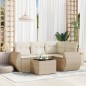vidaXL 5-tlg. Garten-Sofagarnitur mit Kissen Beige Poly Rattan vidaXL 5-tlg. Garten-Sofagarnitur mit Kissen Beige Poly Rattan