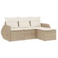 vidaXL 4-tlg. Garten-Sofagarnitur mit Kissen Beige Poly Rattan vidaXL 4-tlg. Garten-Sofagarnitur mit Kissen Beige Poly Rattan