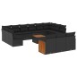 vidaXL 14-tlg. Garten-Sofagarnitur mit Kissen Schwarz Poly Rattan vidaXL 14-tlg. Garten-Sofagarnitur mit Kissen Schwarz Poly Rattan