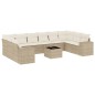 vidaXL 11-tlg. Garten-Sofagarnitur mit Kissen Beige Poly Rattan vidaXL 11-tlg. Garten-Sofagarnitur mit Kissen Beige Poly Rattan