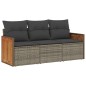 vidaXL 3-tlg. Garten-Sofagarnitur mit Kissen Grau Poly Rattan vidaXL 3-tlg. Garten-Sofagarnitur mit Kissen Grau Poly Rattan