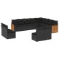 vidaXL 12-tlg. Garten-Sofagarnitur mit Kissen Schwarz Poly Rattan vidaXL 12-tlg. Garten-Sofagarnitur mit Kissen Schwarz Poly Rattan