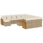 vidaXL 13-tlg. Garten-Sofagarnitur mit Kissen Beige Poly Rattan vidaXL 13-tlg. Garten-Sofagarnitur mit Kissen Beige Poly Rattan