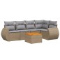 vidaXL 6-tlg. Garten-Sofagarnitur mit Kissen Beige Poly Rattan vidaXL 6-tlg. Garten-Sofagarnitur mit Kissen Beige Poly Rattan