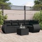 vidaXL 6-tlg. Garten-Sofagarnitur mit Kissen Schwarz Poly Rattan vidaXL 6-tlg. Garten-Sofagarnitur mit Kissen Schwarz Poly Rattan