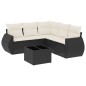 vidaXL 6-tlg. Garten-Sofagarnitur mit Kissen Schwarz Poly Rattan vidaXL 6-tlg. Garten-Sofagarnitur mit Kissen Schwarz Poly Rattan