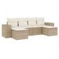 vidaXL 6-tlg. Garten-Sofagarnitur mit Kissen Beige Poly Rattan vidaXL 6-tlg. Garten-Sofagarnitur mit Kissen Beige Poly Rattan
