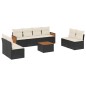 vidaXL 9-tlg. Garten-Sofagarnitur mit Kissen Schwarz Poly Rattan vidaXL 9-tlg. Garten-Sofagarnitur mit Kissen Schwarz Poly Rattan