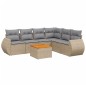 vidaXL 7-tlg. Garten-Sofagarnitur mit Kissen Beige Poly Rattan vidaXL 7-tlg. Garten-Sofagarnitur mit Kissen Beige Poly Rattan