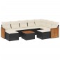 vidaXL 10-tlg. Garten-Sofagarnitur mit Kissen Schwarz Poly Rattan vidaXL 10-tlg. Garten-Sofagarnitur mit Kissen Schwarz Poly Rattan
