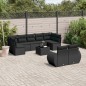 vidaXL 10-tlg. Garten-Sofagarnitur mit Kissen Schwarz Poly Rattan vidaXL 10-tlg. Garten-Sofagarnitur mit Kissen Schwarz Poly Rattan
