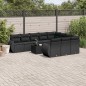 vidaXL 11-tlg. Garten-Sofagarnitur mit Kissen Schwarz Poly Rattan vidaXL 11-tlg. Garten-Sofagarnitur mit Kissen Schwarz Poly Rattan