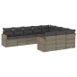 vidaXL 10-tlg. Garten-Sofagarnitur mit Kissen Grau Poly Rattan vidaXL 10-tlg. Garten-Sofagarnitur mit Kissen Grau Poly Rattan