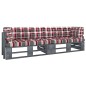 2-Sitzer-Palettensofa mit Kissen Grau Imprägniertes Kiefernholz 2-Sitzer-Palettensofa mit Kissen Grau Imprägniertes Kiefernholz
