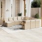 vidaXL 11-tlg. Garten-Sofagarnitur mit Kissen Beige Poly Rattan vidaXL 11-tlg. Garten-Sofagarnitur mit Kissen Beige Poly Rattan