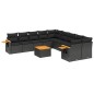 vidaXL 11-tlg. Garten-Sofagarnitur mit Kissen Schwarz Poly Rattan vidaXL 11-tlg. Garten-Sofagarnitur mit Kissen Schwarz Poly Rattan