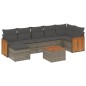 vidaXL 8-tlg. Garten-Sofagarnitur mit Kissen Grau Poly Rattan vidaXL 8-tlg. Garten-Sofagarnitur mit Kissen Grau Poly Rattan
