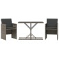 vidaXL 3-tlg. Bistro-Set mit Kissen Grau Poly Rattan vidaXL 3-tlg. Bistro-Set mit Kissen Grau Poly Rattan