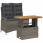 vidaXL 2-tlg. Garten-Essgruppe mit Kissen Grau Poly Rattan vidaXL 2-tlg. Garten-Essgruppe mit Kissen Grau Poly Rattan