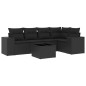 vidaXL 6-tlg. Garten-Sofagarnitur mit Kissen Schwarz Poly Rattan vidaXL 6-tlg. Garten-Sofagarnitur mit Kissen Schwarz Poly Rattan