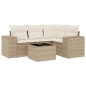 vidaXL 5-tlg. Garten-Sofagarnitur mit Kissen Beige Poly Rattan vidaXL 5-tlg. Garten-Sofagarnitur mit Kissen Beige Poly Rattan